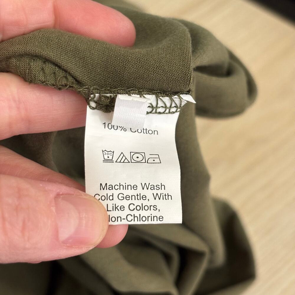 Mini Dress Womens XL Side Ruched Olive Army Pistachio Basic Minimal Matcha Thin - Picture 10 of 11
